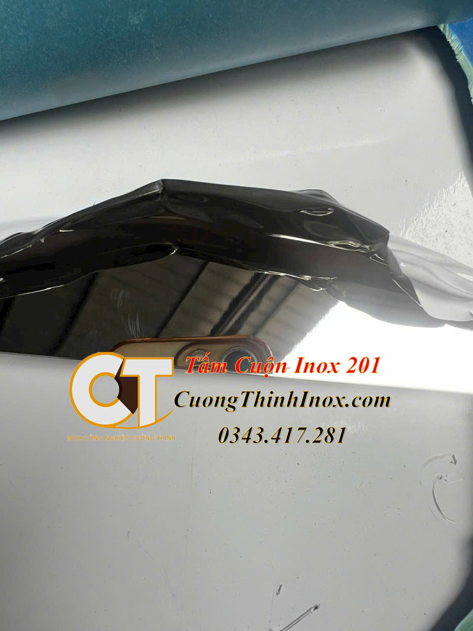 Tấm Cuộn Inox 201  bóng gương 8k phủ PE PVC