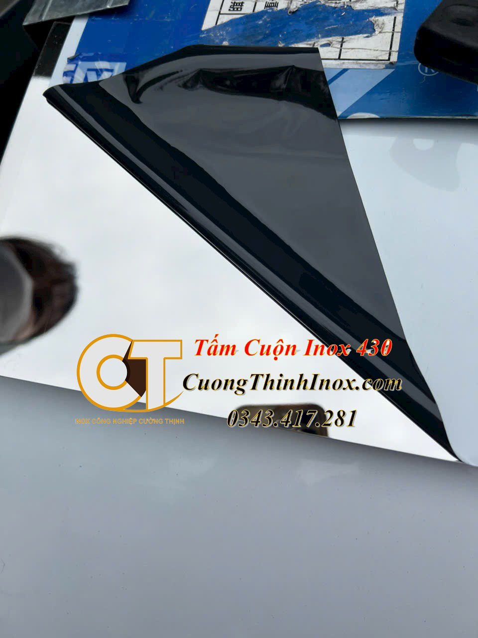 Tấm Cuộn Inox 430 dày 0.7mm Bóng Gương Cán Nguội Phủ PE PVC