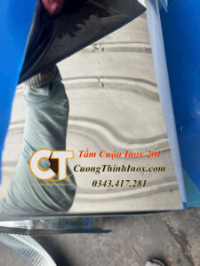 Tấm Cuộn Inox 201 dày 3mm bóng gương 8k phủ PE PVC
