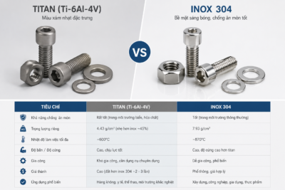 titan và inox

