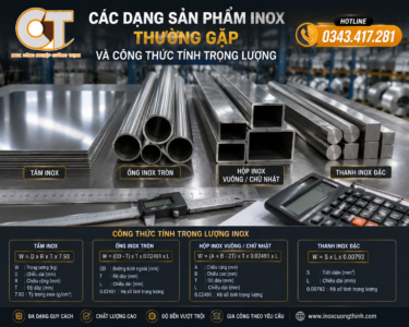 công thức tính trọng lượng inox